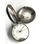 Antique silver pair case fusee verge pocket watch cha Davidson London spares or repair