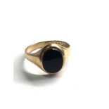 9ct gold vintage onyx signet ring (4g)