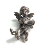 Large silver cherub pendant weight 78g measures approx 5.5cm