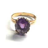 18ct gold vintage amethyst cocktail ring (2.7g)