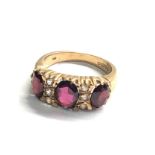 9ct gold garnet ring weight 5g