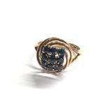 14ct gold vintage sapphire cluster dress ring (4g)