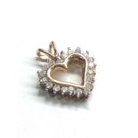 9ct gold diamond heart pendant 1.1g