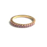 9ct gold pink stone ring weight 2.2g