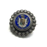 Antique silver & enamel brooch