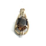9ct gold smoky quartz pendant