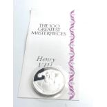 The 100 greatest masterpieces 1978 Hallmarked Silver 2oz medallion