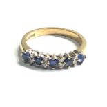 9ct gold sapphire & diamond ring weight 3.2g