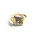 9ct gold diamond signet ring weight 3.3g