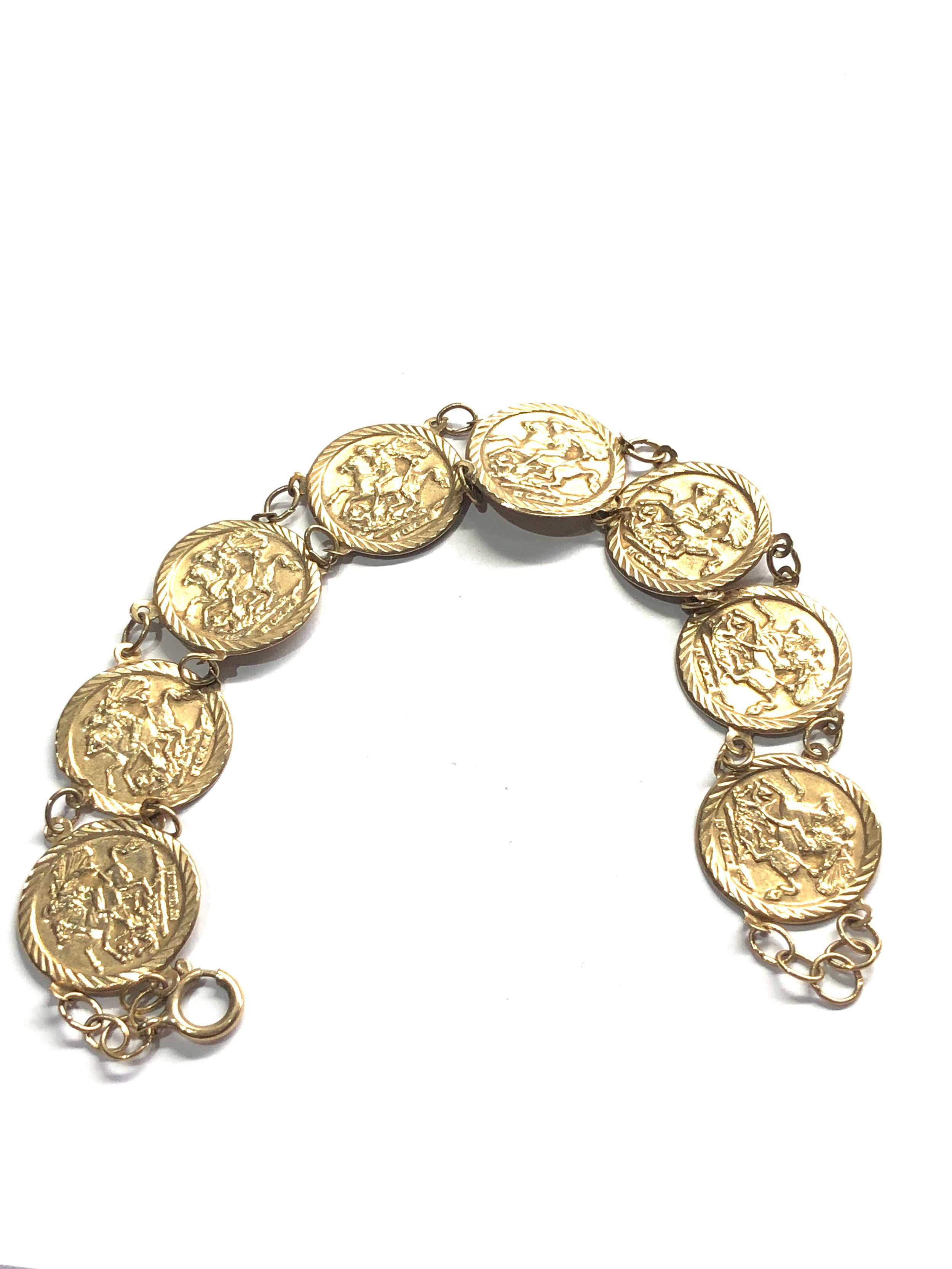 9ct gold St. George medallions bracelet (4.9g)