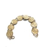 9ct gold St. George medallions bracelet (4.9g)