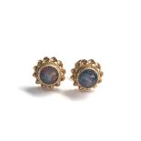 9ct gold opal doublet earrings weight 1.9g