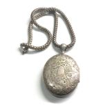 Victorian silver locket & collar not hallmarked xrt as silver edge wear to locket as shown