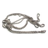 Antique long silver guard chain