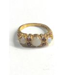 9ct gold garnet & opal ring weight 2.7g