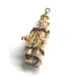 9ct gold articulated clown pendant weight 5.1g