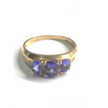 9ct gold tanzanite & diamond ring weight 4g