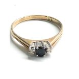 9ct gold diamond & sapphire ring weight 2.3g