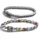 2x sterling silver gem set bracelets