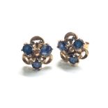 9ct gold sapphire earrings weight 2.6g