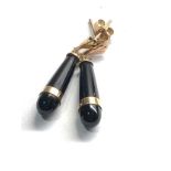 9ct gold onyx drop earrings (1.8g)