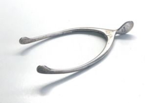 Antique silver wishbone sugar tongs