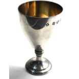 Vintage hallmarked silver goblet measures approx 10.5cm height weight 85g