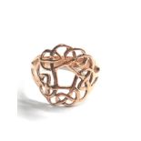 9ct gold vintage celtic knot ring (2.3g)