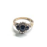 9ct gold sapphire & diamond ring weight 3.8g