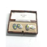 Original boxed the scout shop silver & enamel cufflinks