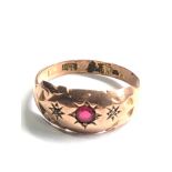 9ct gold garnet ring weight 2.5g