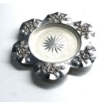 Antique Silver butter dish with glass liner weight 143g