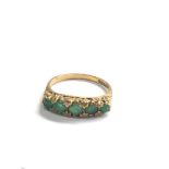 9ct gold vintage emerald five stone ring (2.6g)
