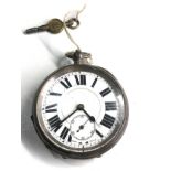 Antique silver open face pocket watch it is ticking but no warranty given