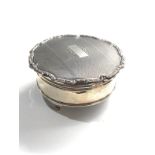 Vintage silver jewellery box lid measures approx 9cm dia Birmingham silver hallmarks
