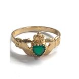 9ct gold vintage emerald ring (2.1g)