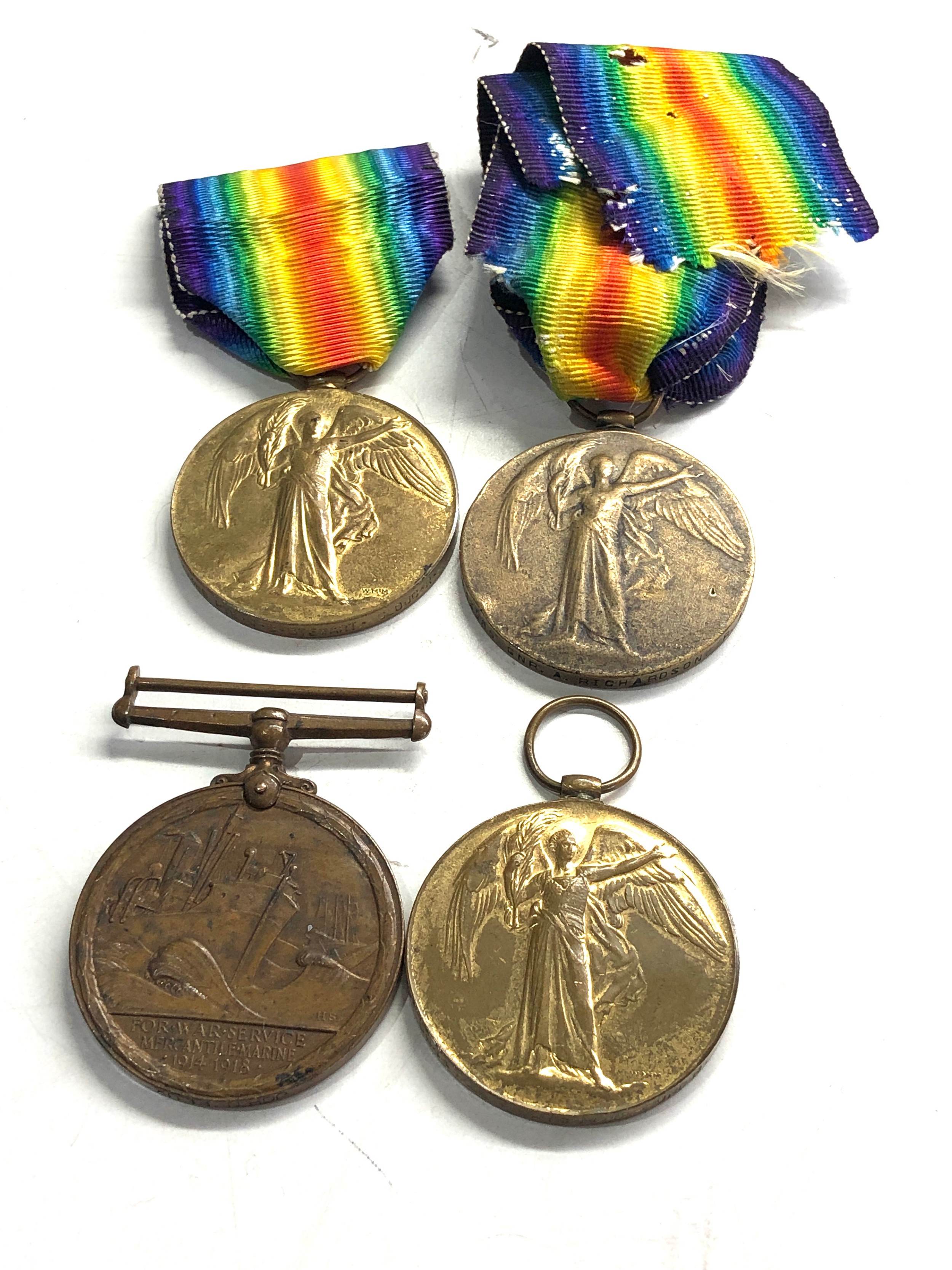 4 ww1 medals inc mercantile marine medal to john flux