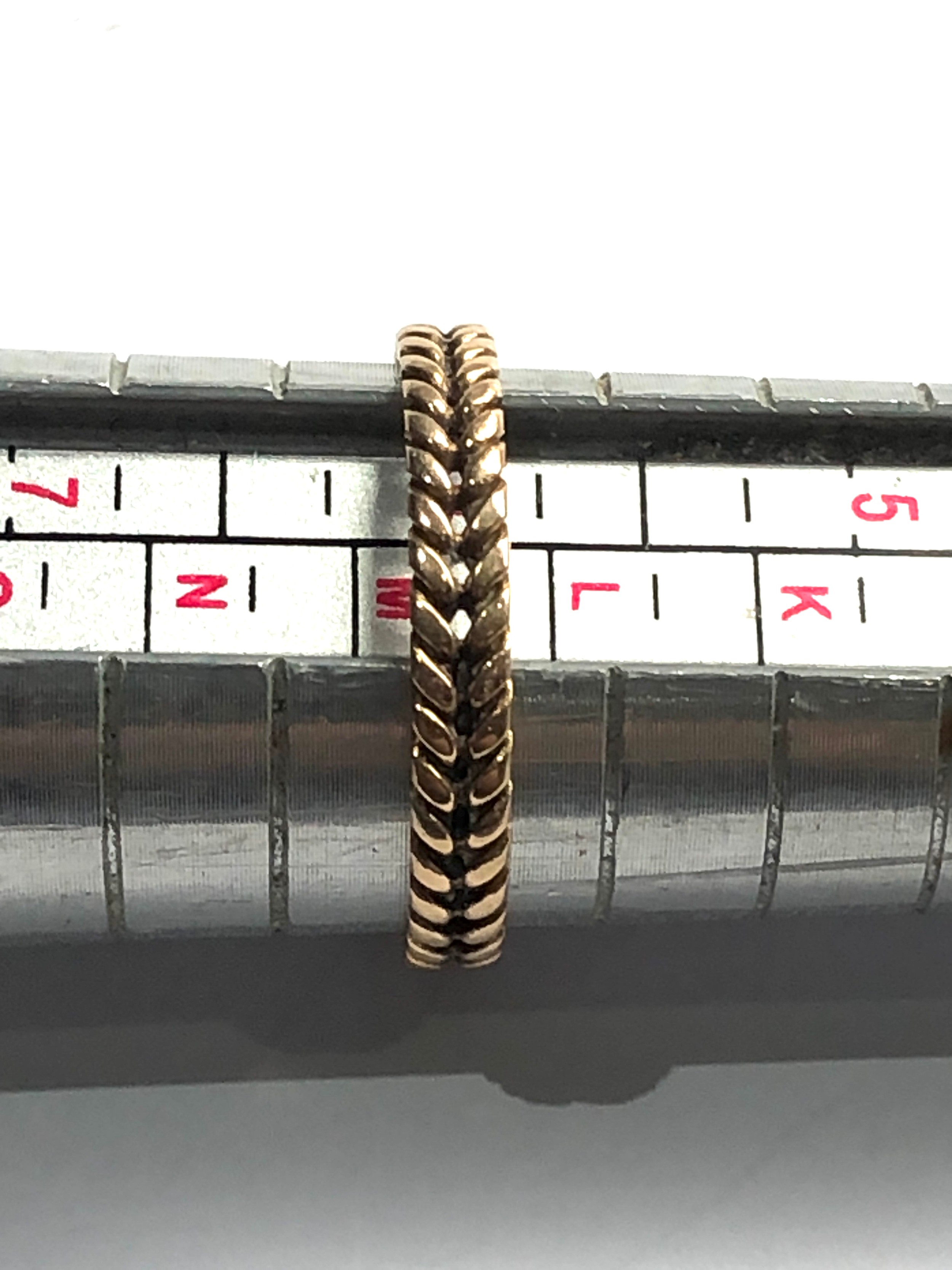 14ct gold vintage braided pattern band ring (1.6g) - Image 3 of 3
