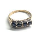 9ct gold sapphire & diamond ring weight 2.1g