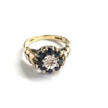 9ct gold diamond & sapphire ring weight 2.3g