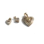 3 x 9ct gold diamond heart pendants (4.5g)