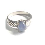 18ct white gold star sapphire ring 3.6g