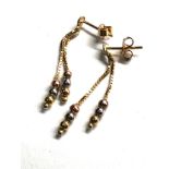 9ct gold dangle drop earrings 1.5g