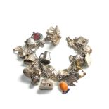 Vintage silver charm bracelet 70g