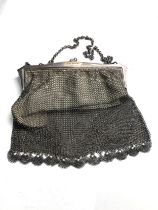 Large hallmarked silver mesh purse / bag weight 160g