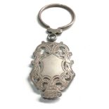Very large 19th century continental silver pendant fob & holder measures approx 15cm drop by 5cm