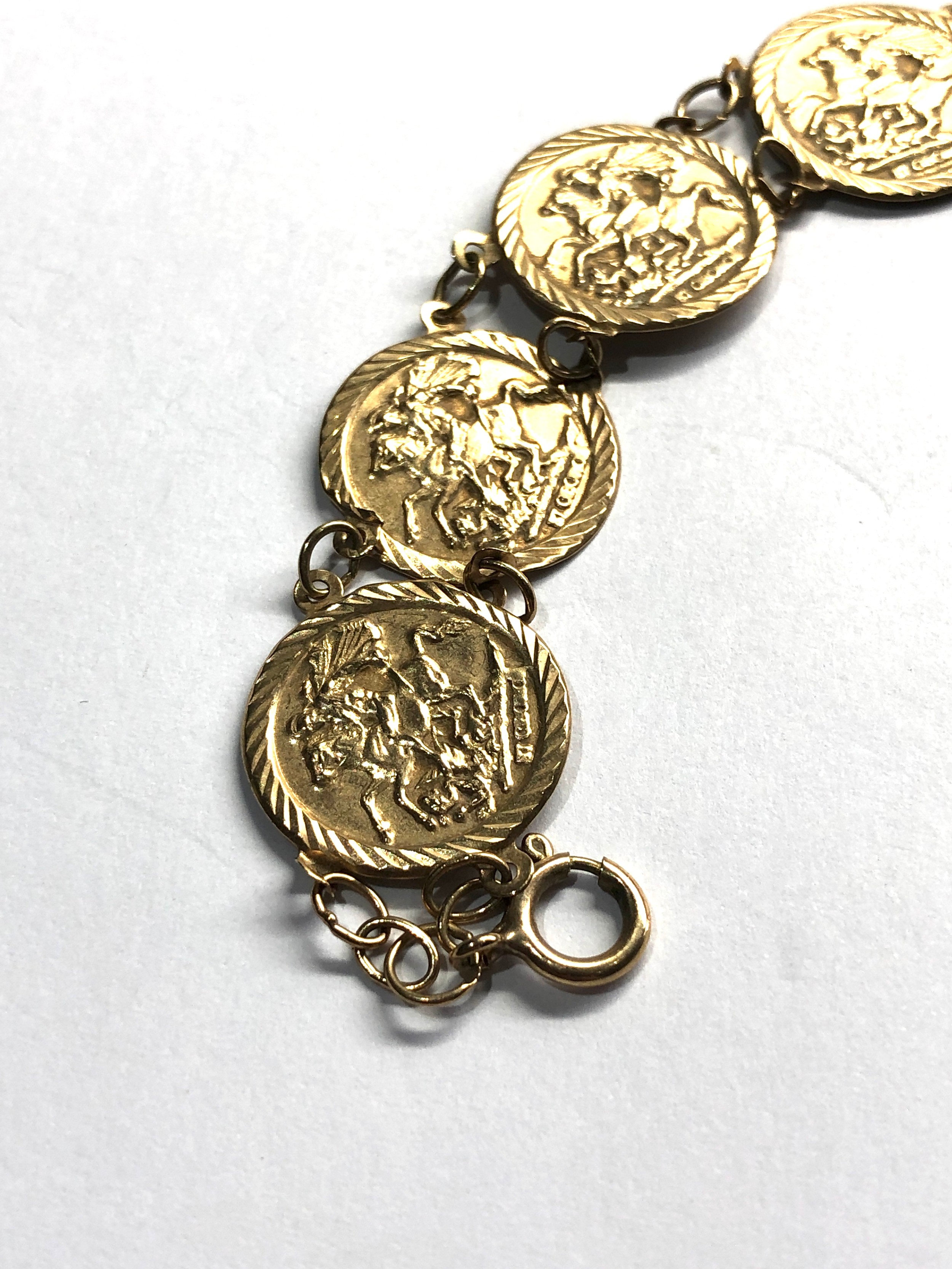 9ct gold St. George medallions bracelet (4.9g) - Image 2 of 3