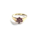 9ct gold vintage ruby cluster dress ring (1.3g)