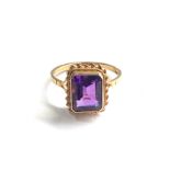 9ct gold amethyst ring weight 2.7g