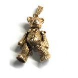 9ct gold articulated bear pendant 2.9g